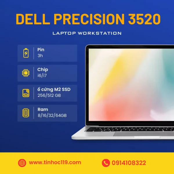 laptop đồ hoạ dell Precision 3520